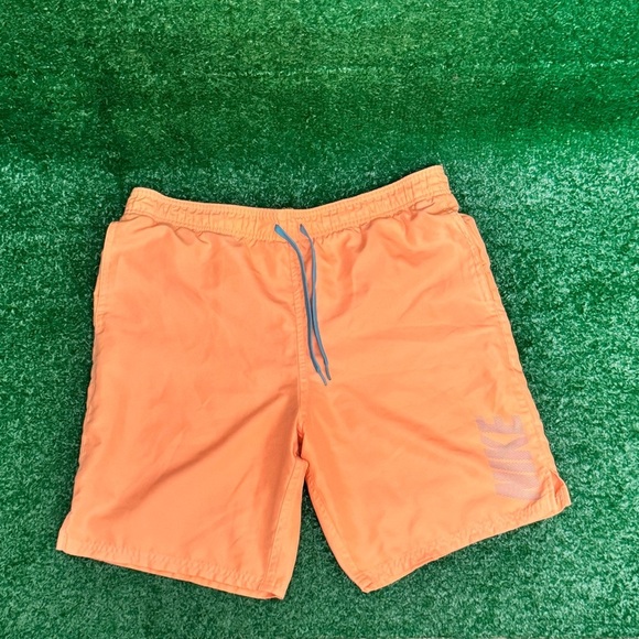 Nike peach color Swim Shorts with Blue Accents - Picture 1 of 4